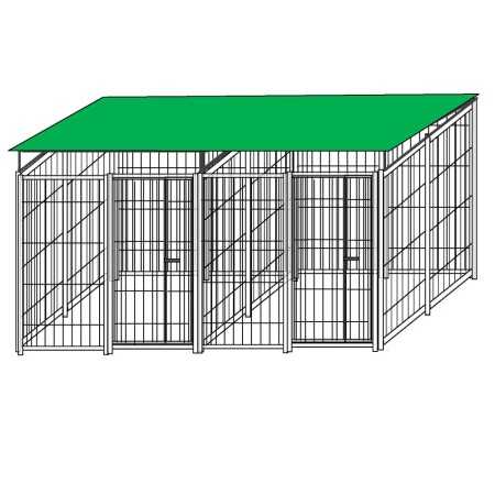 2 Box per Cani con Copertura Zincatura a Caldo Ciascuno da 200x200x Altezza 180 Cm