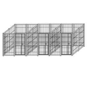 3 Box per Cani Uniti con Zincatura a Caldo in Rete Ciascuno da 200x200x Altezza 180 Cm
