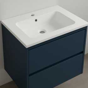 Lavabo Incasso Mineral Marmo Bianco Lucido Rettangolare 61X46 Cm per Mobile Bagno