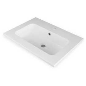 Lavabo per Mobili Bagno Da Incasso In Mineral Marmo 71X46 Cm Per Bagno Moderno