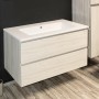 Lavabo Da Incasso In Mineral Marmo Bianco Rettangolare 91X46 Cm per Mobile Bagno
