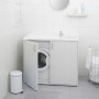 Mobile Coprilavatrice e Lavatoio in Pvc Reversibile Bianco 109x60xh92 Cm Negrari