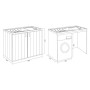 Mobile Coprilavatrice e Lavatoio in Pvc Reversibile Bianco 109x60xh92 Cm Negrari