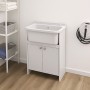 Mobile Lavatoio Salvaspazio a 2 Ante in Pvc Pancrazio 55x34xh80 Cm Negrari