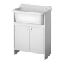 Mobile Lavatoio Salvaspazio a 2 Ante in Pvc Pancrazio 55x34xh80 Cm Negrari