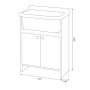 Mobile Lavatoio Salvaspazio a 2 Ante in Pvc Pancrazio 55x34xh80 Cm Negrari