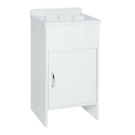 Mobile Mini Lavatoio Salvaspazio in Pvc Bianco Rocco 42x34Xh82 Cm Negrari