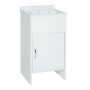 Mobile Mini Lavatoio Salvaspazio in Pvc Bianco Rocco 42x34Xh82 Cm Negrari