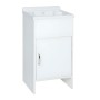 Mobile Mini Lavatoio Salvaspazio in Pvc Bianco Rocco 42x34Xh82 Cm Negrari