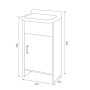 Mobile Mini Lavatoio Salvaspazio in Pvc Bianco Rocco 42x34Xh82 Cm Negrari