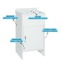 Mobile Mini Lavatoio Salvaspazio in Pvc Bianco Rocco 42x34Xh82 Cm Negrari