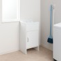 Mobile Mini Lavatoio Salvaspazio in Pvc Bianco Rocco 42x34Xh82 Cm Negrari