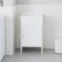 Mobile Mini Lavatoio Salvaspazio in Pvc Bianco Rocco 42x34Xh82 Cm Negrari