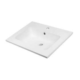 Lavabo ad Incasso Mineral Marmo Colore Bianco Opaco Mobile composizione bagno