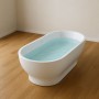 Vasca Da Bagno Ovale Freestanding Bianco Lucido Acrilico Centro Stanza