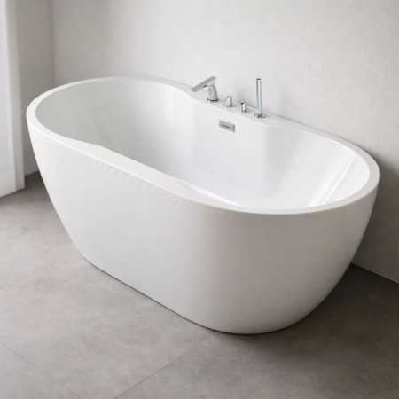 Vasca Da Bagno Free Standing Ovale Acrilico Bianco Lucido 3 misure H 60 cm