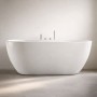Vasca Da Bagno Free Standing Ovale Acrilico Bianco Lucido 3 misure H 60 cm