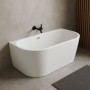 Vasca Da Bagno Filo Parete Semicircolare Acrilico Bianco Lucido 150 x 80 x 58 cm