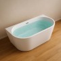 Vasca Da Bagno Filo Parete Semicircolare Acrilico Bianco Lucido 150 x 80 x 58 cm