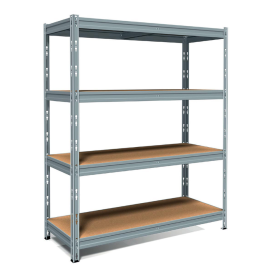 Anemos Maxi Poker Scaffale Incastro In Metallo 4 Piani In Truciolato 120x50x200 cm