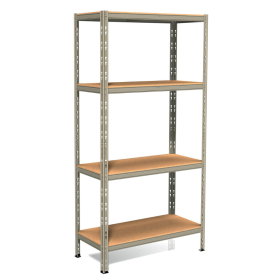 Anemos Pokerino Scaffale Incastro In Metallo 4 Piani In Truciolato 80x30x180 cm