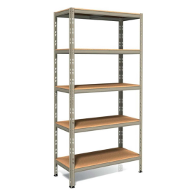 Anemos Pokerino Scaffale Incastro In Metallo 5 Piani In Truciolato 120x50x200 cm