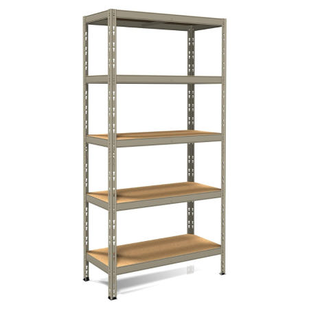 Anemos Pokerino Scaffale Incastro In Metallo 5 Piani In Truciolato 90x40x180 cm