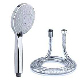 Doccetta 5 Funzioni Multigetto Anticalcare Abs Cromato + Tubo Flessibile Acciaio Inox Estensibile cm 150 Doccia