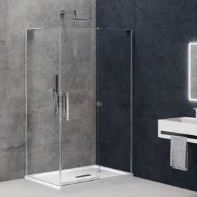 Cabina Angolare Anta Battente Destra Genziana Cristallo Trasparente 8 Millimetri