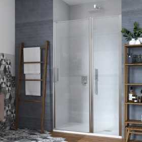 Porta Doccia Battente Anta Modulare Cromo Lucido Cristallo Temprato Trasparente 6mm