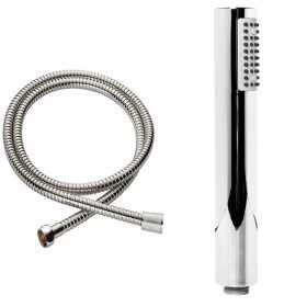 Doccetta Monogetto Anticalcare Abs Cromato + Tubo Flessibile Acciaio Inox Estensibile cm 150 Doccia