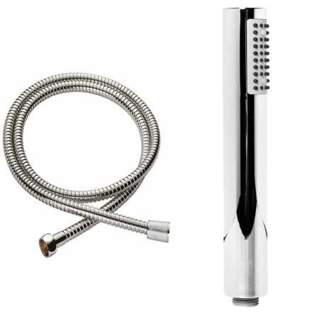 Doccetta Monogetto Anticalcare Abs Cromato + Tubo Flessibile Acciaio Inox Estensibile cm 150 Doccia