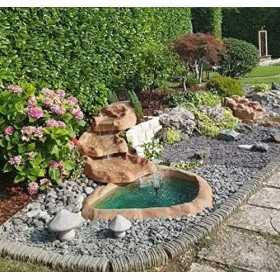 Cascata in Vetroresina da Giardino Azzurra cm 320x165x35 Litri 3000