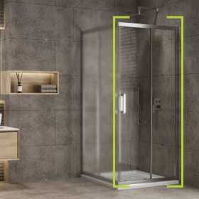 Lato Porta Box Doccia Angolare Nicchia Dafne Cristallo 6 mm 90 cm trasparente