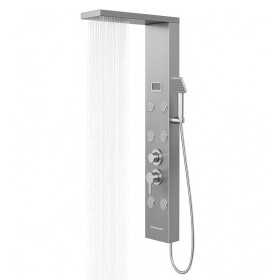 Colonna Doccia York Acciaio 4 Funzioni Display Controllo Temperatura 2 Finiture