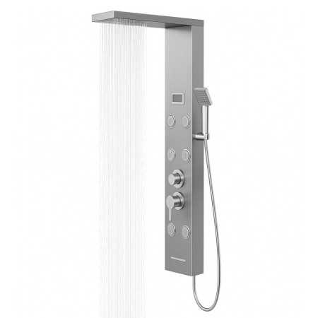 Colonna Doccia York Acciaio 4 Funzioni Display Controllo Temperatura 2 Finiture