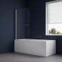 Parete Sopra Vasca Anta Singola Vetro Temperato 140x90cm Orientabile 180 gradi