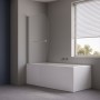 Parete Sopra Vasca Anta Singola Vetro Temperato 140x90cm Orientabile 180 gradi
