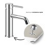 Miscelatore Monocomando Jazz per Lavabo Installazione Rapida Acqua Calda Fredda
