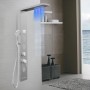 Colonna Pannello Doccia Shine-1 Cromo 4 Funzioni Luce Display Temperatura Cromo 
