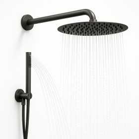 Set Per Doccia Soffione Tondo In Acciaio Inox 250 Millimetri Canna Di Fucile