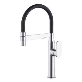 Miscelatore Monocomando Lavello Cucina Nairobi Ottone Cromato Canna Flessibile 