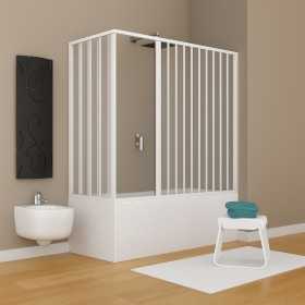 Box Vasca Estensibile a Soffietto in pvc Bianco Reversibile Parete Vasca