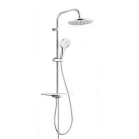 Colonna Doccia a Parete Attrezzata In Ottone Cromato Lucido Elegante con Soffione