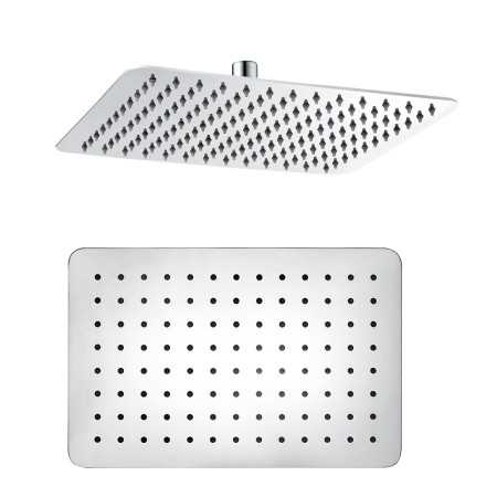 Soffione Doccia Rettangolare Acciaio Inox 200x300x4 Mm Spessore Effetto Pioggia Bagno
