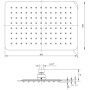 Soffione Doccia Rettangolare Acciaio Inox 200x300x4 Mm Spessore Effetto Pioggia Bagno