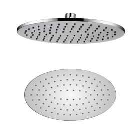 Soffione Doccia Ovale Ottone Cromato 170x250x8 Mm Spessore Effetto Pioggia Bagno