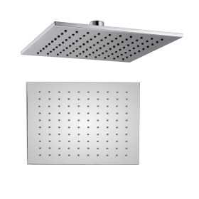 Soffione Doccia Quadrato Ottone Cromato 8 Mm Spessore Effetto Pioggia Varie Misure Bagno