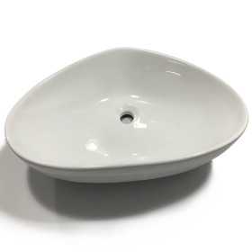 Ogomondo Lavabo Da Appoggio Triangolare in Ceramica Bianco Lucido