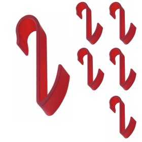 Pika Shop 6 PZ Appendino per Termoarredo Tubo orizzontale Modello Hook Rosso